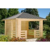 Palmako - Gartenpavillon Julie 10,5 m² Gartenpavillon aus Holz, Gartenhütte Gartenlaube Naturbelassen