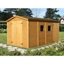 Palmako - Alpholz Gerätehaus Dan 10,0 m² Gerätehaus aus Holz, Geräteschrank mit 16 mm Wandstärke Gartenhaus Naturbelassen