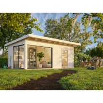 Palmako - Abri de jardin Andrea b Naturel , 44 mm Épaisseur paroi 639 x 420 cm