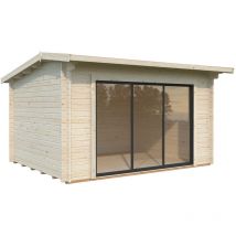 Palmako - Abri de jardin Ines a Naturel , 44 mm Épaisseur paroi 410 x 320 cm