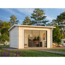 Palmako - Abri de jardin Ines a Naturel , 44 mm Épaisseur paroi 410 x 320 cm