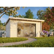 Abri de jardin Palmako Lea A Naturel , 44 mm Épaisseur paroi 470 x 350 cm