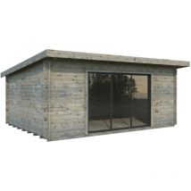 Palmako - Abri de jardin Lea b Naturel , 44 mm Épaisseur paroi 550 x 400 cm