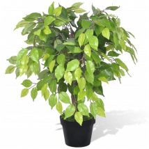 The Living Store - Palmier Artificiel Plastique avec Pot 60 cm Vert