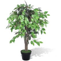 The Living Store - Palmier Artificiel Plastique avec Pot 90 cm Vert