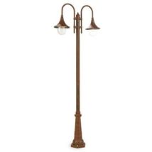 Lampada Palo Due Luci per Giardino Colore Ruggine per Esterno Linea Deluxe Livos