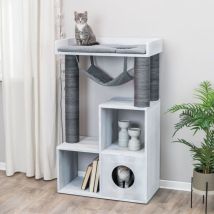 Palo Tiragraffi Gatti con Funzione Scaffale 72x38x110 Grigio Trixie Grigio