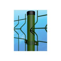 Palo Tubolare Tondo Verde Diametro 48mm - Altezza Palo 110 cm - Completo di 3 Collari per Fissaggio