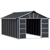 Palram - Abri de jardin en aluminium et polycarbonate gris Yukon 17.2m²