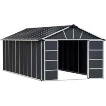 Palram - Abri de jardin en aluminium et polycarbonate gris Yukon 21.3m²