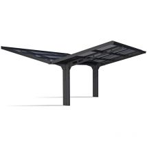 Palram - Canopia Aluminium Carport Sydney Wings Doppelcarport freistehend Schwarz 587x572x288 cm