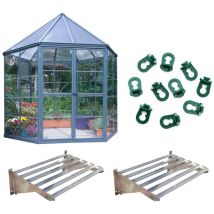 Palram - Canopia Aluminium Gewächshaus Set Oasis Grau Ø 248 Cm