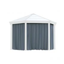 Palram - Curtain Set for Hexagonal Gazebo - Polyester - L217 x W232 cm - Grey (Gazebo Not Included)