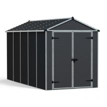 Palram - Canopia Kunststoff Gerätehaus Rubicon 612 Dunkelgrau 379x185x217 cm