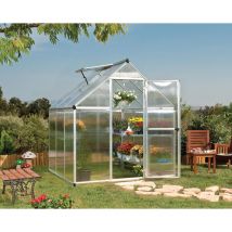 Palram - Canopia Mythos Doppio Strato Serra Da Giardino in Policarbonato 186X185X208 cm Argento