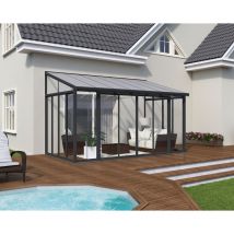 Chalet&jardin - Canopia San Remo Pergola Chiusa in Alluminio 3X4.4 m Grigio