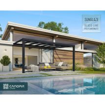 Canopia Stockholm Pergola Addossata In Alluminio Di Premium 3.4x5.2 M Trasparente