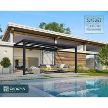 Canopia By Palram - Palram - Canopia | Pergola Stockholm Marquesina De Aluminio 340X515 cm Transparente Gris