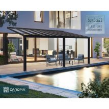 Canopia By Palram - Palram - Canopia | Pergola Stockholm Marquesina De Aluminio 340X740 cm Transparente Gris