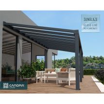 Canopia By Palram - Palram - Canopia | Pergola Stockholm Marquesina De Aluminio 340X805 cm Transparente Gris
