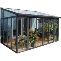Chalet&jardin - Palram - Canopia Aluminium Kaltwintergarten Sanremo Anthrazit 277x435x310 cm