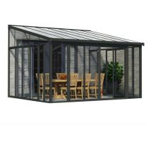 Chalet&jardin - Palram - Canopia Aluminium Kaltwintergarten Sanremo Anthrazit 382x425x310 cm