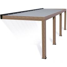 Canopia By Palram - Palram - Canopia Zedernholz Terrassenüberdachung Helsinki 386 Terrassenüberdachung Holz Natur 300x860x253 cm