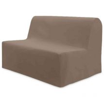 Soleil D Ocre - Housse de bz unie 100% coton taupe 140 cm