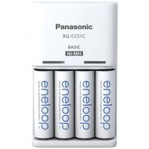 Eneloop - Panasonic Bq-cc51 52051e40 - Caricabatterie Rotondo (2/4 Ni-mh), Colore Bianco
