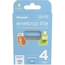 Panasonic - eneloop eneloop lite HR03 Pile rechargeable LR3 (aaa) NiMH 550 mAh 1.2 v 4 pc(s)