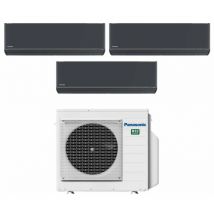 Panasonic - trial split inverter air conditioner series etherea dark 7+7+12 with cu-3z52tbe r-32 wi-fi integrated colour graphite grey 7000+7000+12000