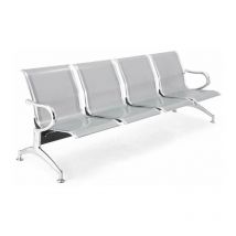 Panca 4 Posti In Acciaio Microforato - Grigia