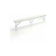 Panca Birreria da Giardino Pieghevole in Rattan Taddei Plastik 180 Bianco