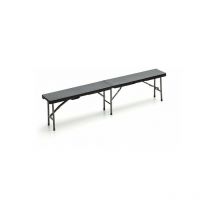 Panca Birreria da Giardino Pieghevole in Rattan Taddei Plastik 180 Nero