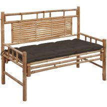 Furniture Limited - Panca da Giardino con Cuscino 120 cm in Bambù