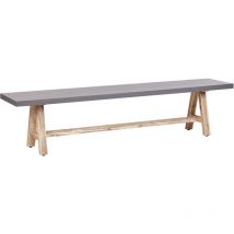 Panca da giardino in cemento 200 cm base in legno di acacia grigio chiaro Tonnare