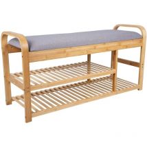 Panca in bambù con ripiani Arch