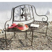 Panca da giardino in metallo semicircolare 130838 panca da giardino panca ad albero panca a 2 posti 116 cm panca rotonda - Dandibo