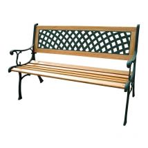 panchina da esterno "rombo" in ghisa, legno e abs, 125x52x74 cm