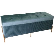 Vacchetti - Rectangular sage green velvet bench cm115x40h45