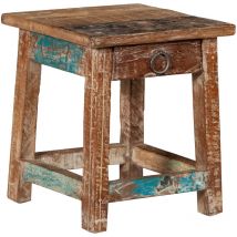 Biscottini - Sgabello legno basso 26x30x26 cm Sgabellino da bagno Panchetto in legno riciclato Sgabellino legno piccolo Supporto per piante