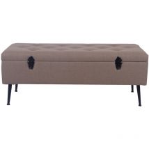 Panchina contenitore Bellahome lisa' in tessuto marrone, 102x44x40 cm