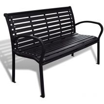 Furniture Limited - Panchina da Giardino 125 cm Nera in Acciaio e