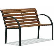 Panchina da Giardino 2 Posti in Acciaio e Legno Ranieri