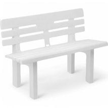 Pro Garden - Panchina Per Esterno In Polipropilene 110x52xh71 Cm Genziana - Bianco