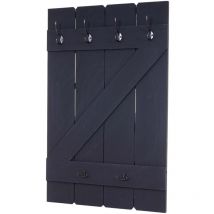 Panel armario perchero de pared con 6 ganchos 91x60cm shabby gris oscuro 040000971