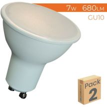 Bombilla LED GU10 7W 680LM 120o Regulable Blanco Neutro 4500K - Pack 2 Ud.