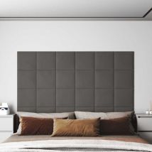 Jinlefu - Furniture Limited - Paneles de pared 12 uds terciopelo gris