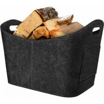 Ersandy - Panier à Bois de Cheminée, Panier à Bûches en Feutre,Panier à Bûches en Feutre Pliable,Sac Bois cheminée pour bois, journaux, bois de