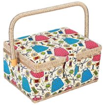 Feiyue - Panier à couture, 3 couleurs, outil de couture artisanal, panier à aiguilles et à fil, boîte de rangement en tissu pour la maison avec